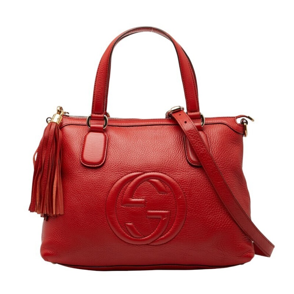 Gucci Soho 2way Shoulder Bag Red Leather